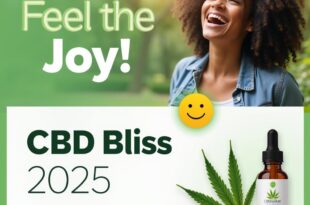 Generic CBD oil bottle on a bedside table next to a cozy bed, promoting PlusCBD for better sleep and stress relief.