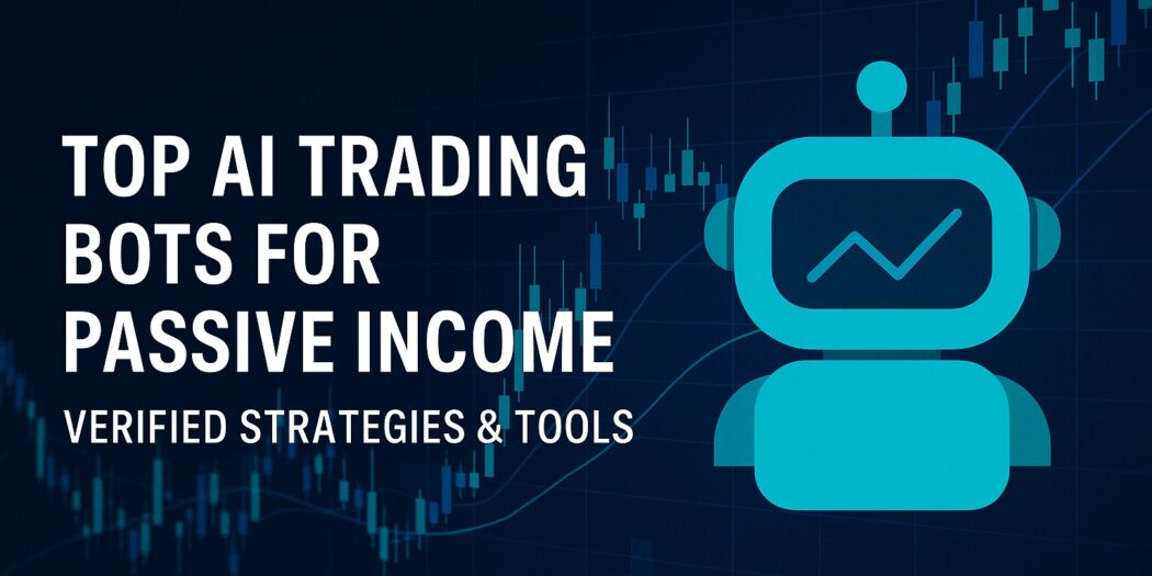AI trading bots dashboard illustration with futuristic interface and global financial data, representing automated trading technology